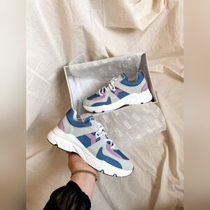 Deabused Lilou Blue Mesh Lila Sneakers EUC